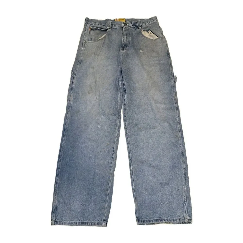 Ecko Unltd Baggy Carpenter Jeans Denim Embroidered Wash Mens Size 36 y2k